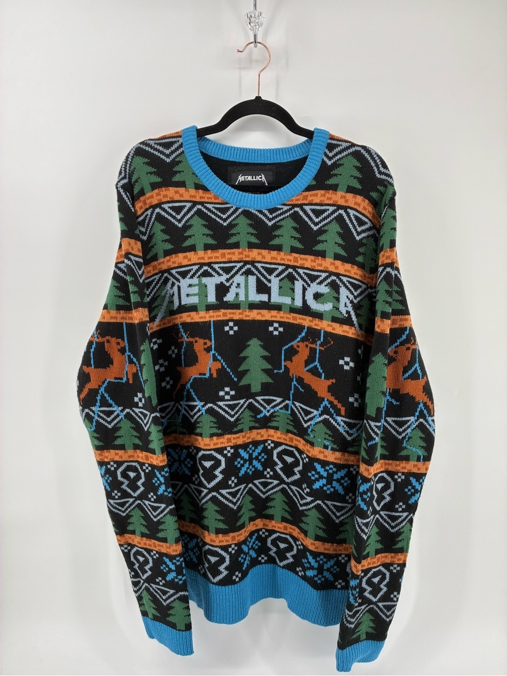 Metallica Men’s Black & Green Holiday Knit Ugly Sweater